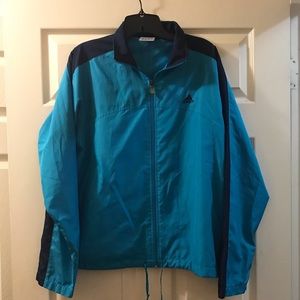 Adidas Teal and Navy full zip Wind Breaker